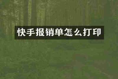 快手报销单怎么打印