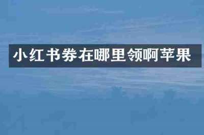 小红书券在哪里领啊苹果
