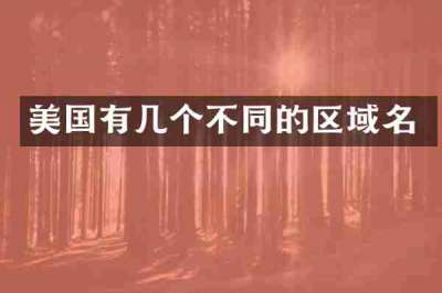 美国有几个不同的区域名