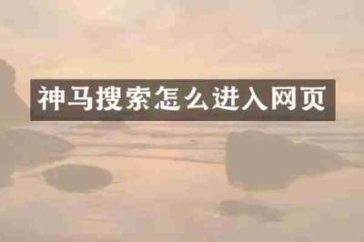 神马搜索怎么进入网页