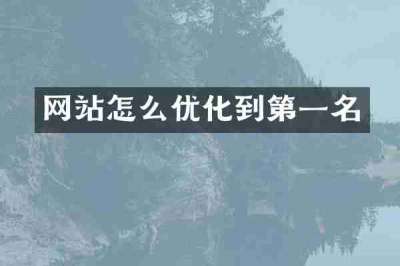 网站怎么优化到第一名