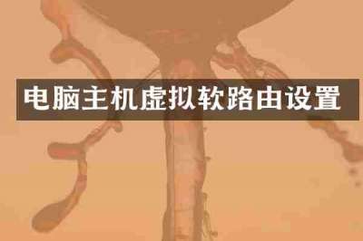 电脑主机虚拟软路由设置