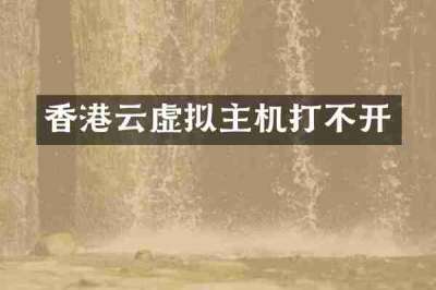 香港云虚拟主机打不开