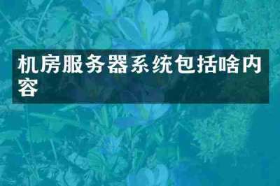 机房服务器系统包括啥内容