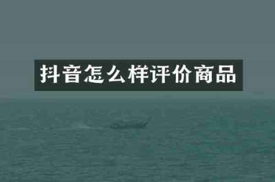 抖音怎么样评价商品