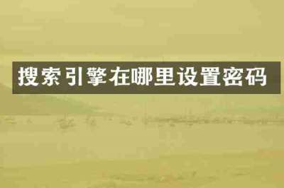 搜索引擎在哪里设置密码