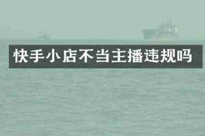 快手小店不当主播违规吗