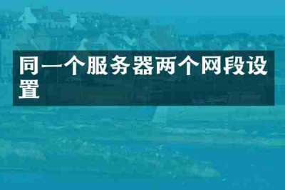 同一个服务器两个网段设置