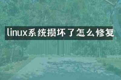 linux系统损坏了怎么修复