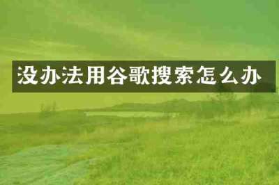 没办法用谷歌搜索怎么办