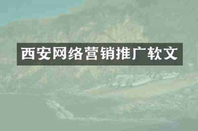 西安网络营销推广软文