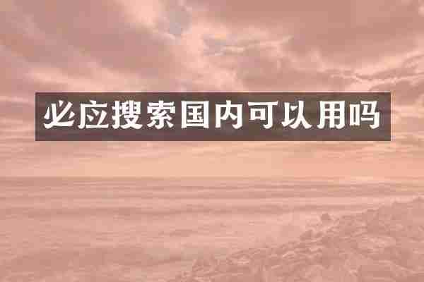 必应搜索国内可以用吗