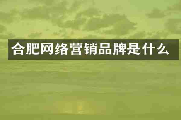 合肥网络营销品牌是什么