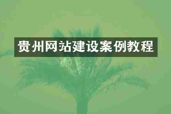 贵州网站建设案例教程
