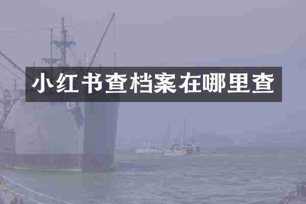 小红书查档案在哪里查