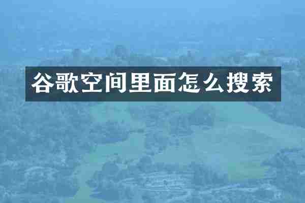 谷歌空间里面怎么搜索