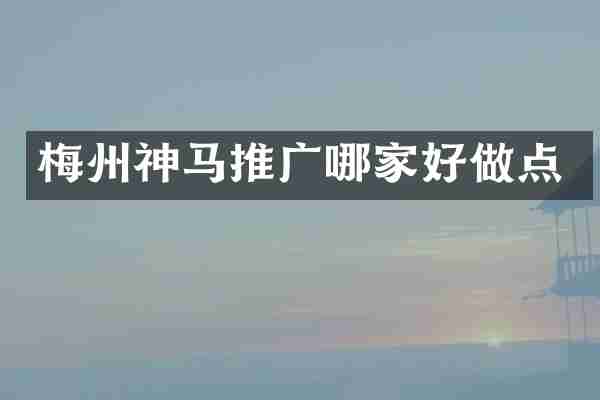 梅州神马推广哪家好做点
