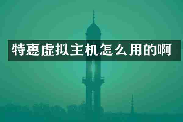 特惠虚拟主机怎么用的啊