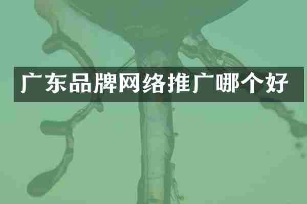 广东品牌网络推广哪个好