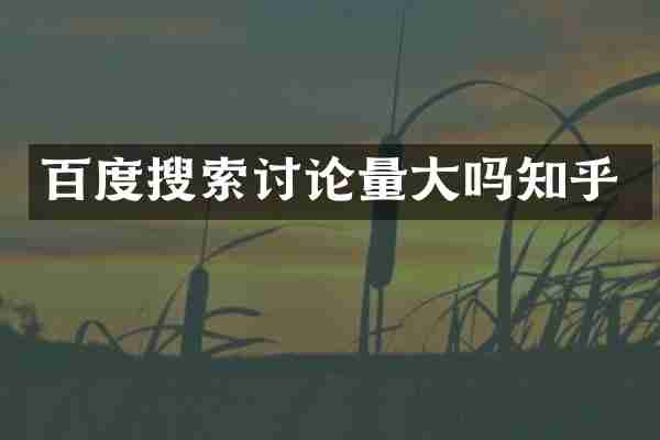 百度搜索讨论量大吗知乎