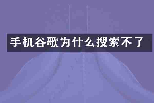 手机谷歌为什么搜索不了