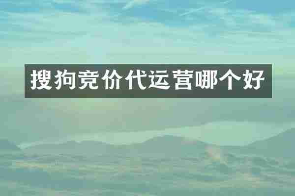搜狗竞价哪个好