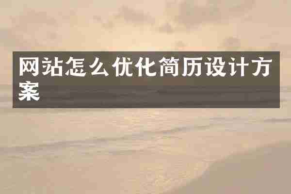 网站怎么优化简历设计方案