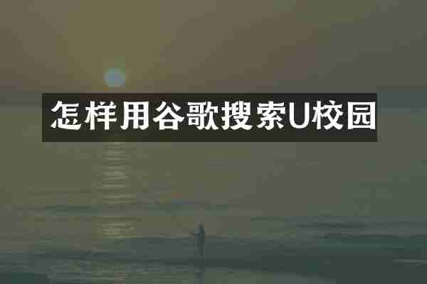 怎样用谷歌搜索U校园