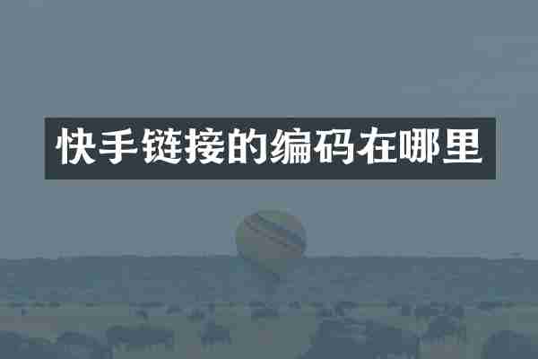快手链接的编码在哪里