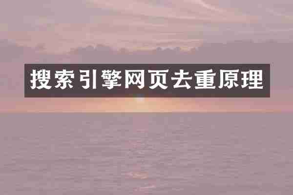 搜索引擎网页去重原理