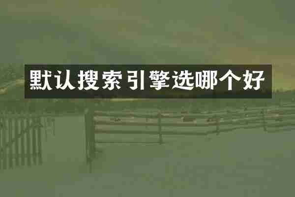 默认搜索引擎选哪个好