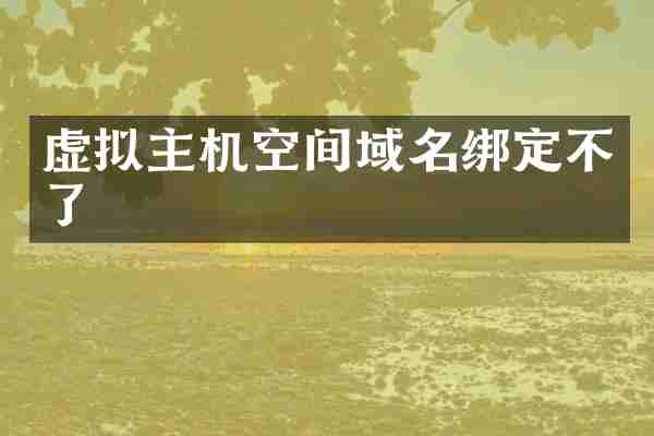 虚拟主机空间域名绑定不了