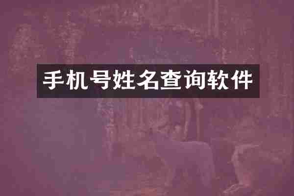 手机号姓名查询软件