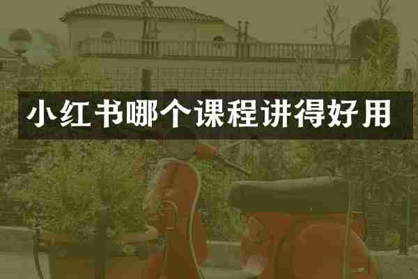 小红书哪个课程讲得好用