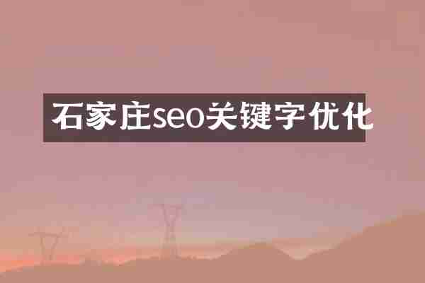 石家庄seo关键字优化
