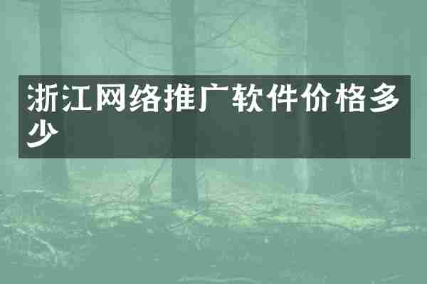 浙江网络推广软件价格多少