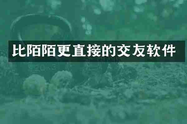 比陌陌更直接的交友软件