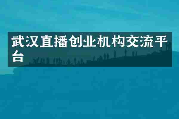 武汉直播创业机构交流平台