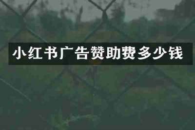 小红书广告赞助费多少钱