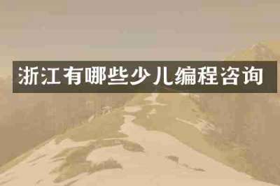 浙江有哪些少儿编程咨询