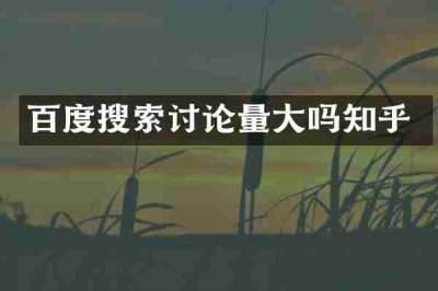 百度搜索讨论量大吗知乎