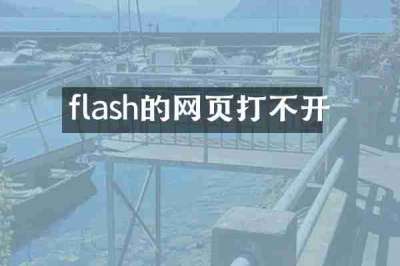 flash的网页打不开