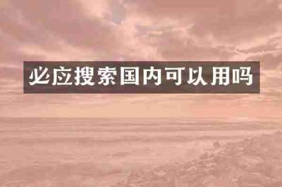 必应搜索国内可以用吗