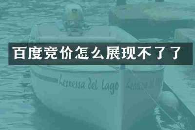 百度竞价怎么展现不了了