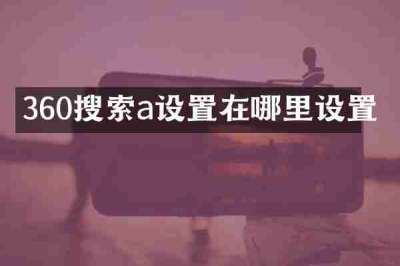 360搜索a设置在哪里设置