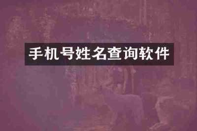 手机号姓名查询软件