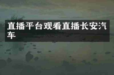直播平台观看直播长安汽车