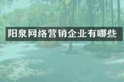 阳泉网络营销企业有哪些