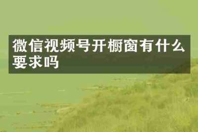 微信视频号开橱窗有什么要求吗