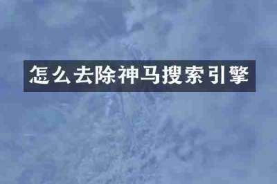 怎么去除神马搜索引擎